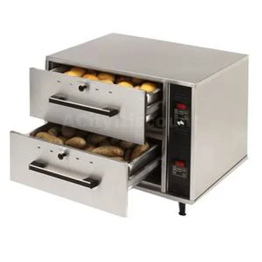 Two Drawer Free Standing SS Food Warmer - Narrow
